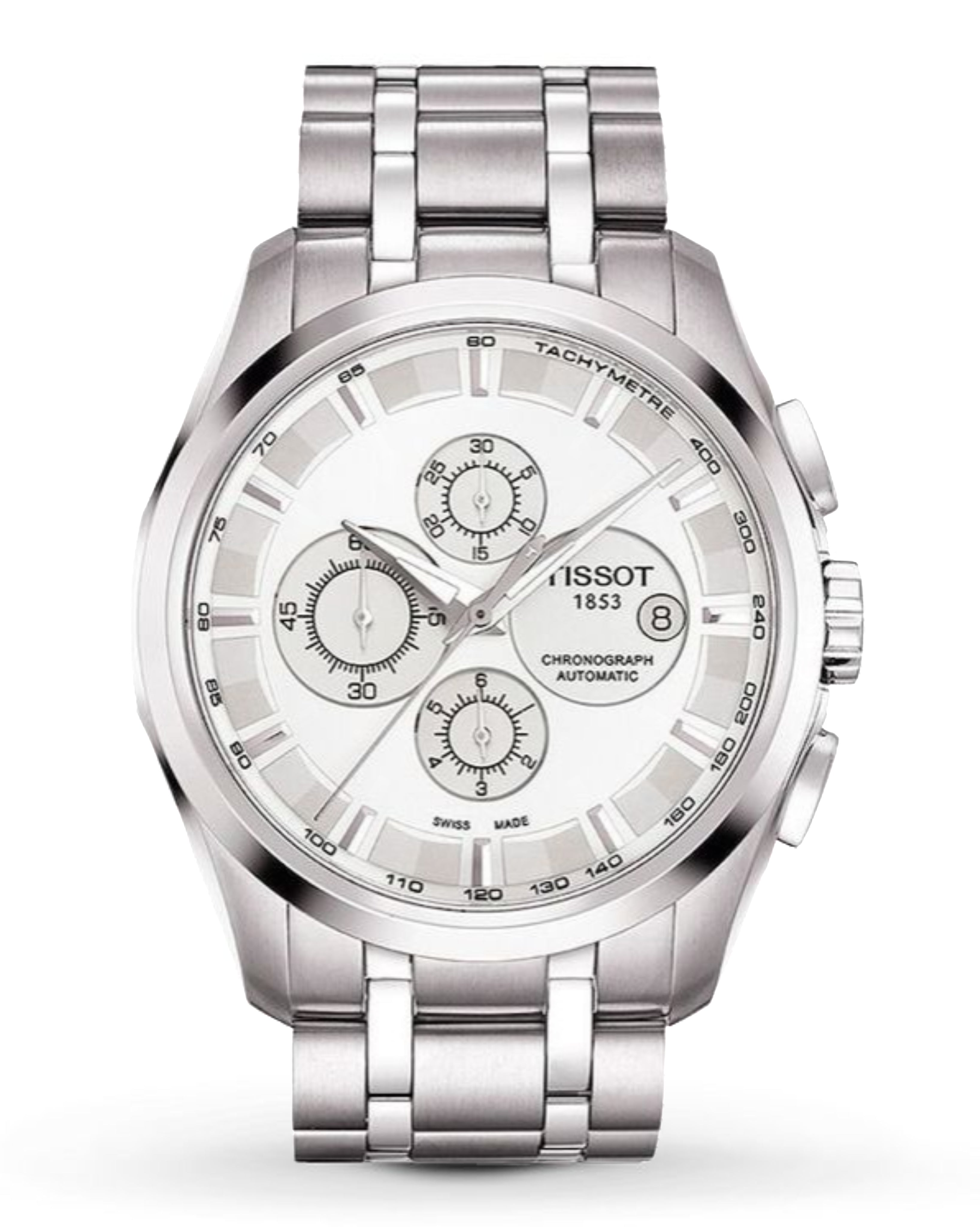 Couturier chronograph | White & silver classic watch