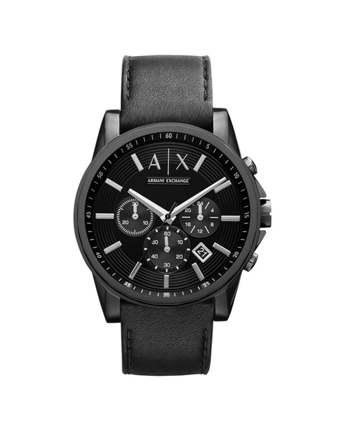 AX2098 – Black Dial • 43mm • Black Leather Strap