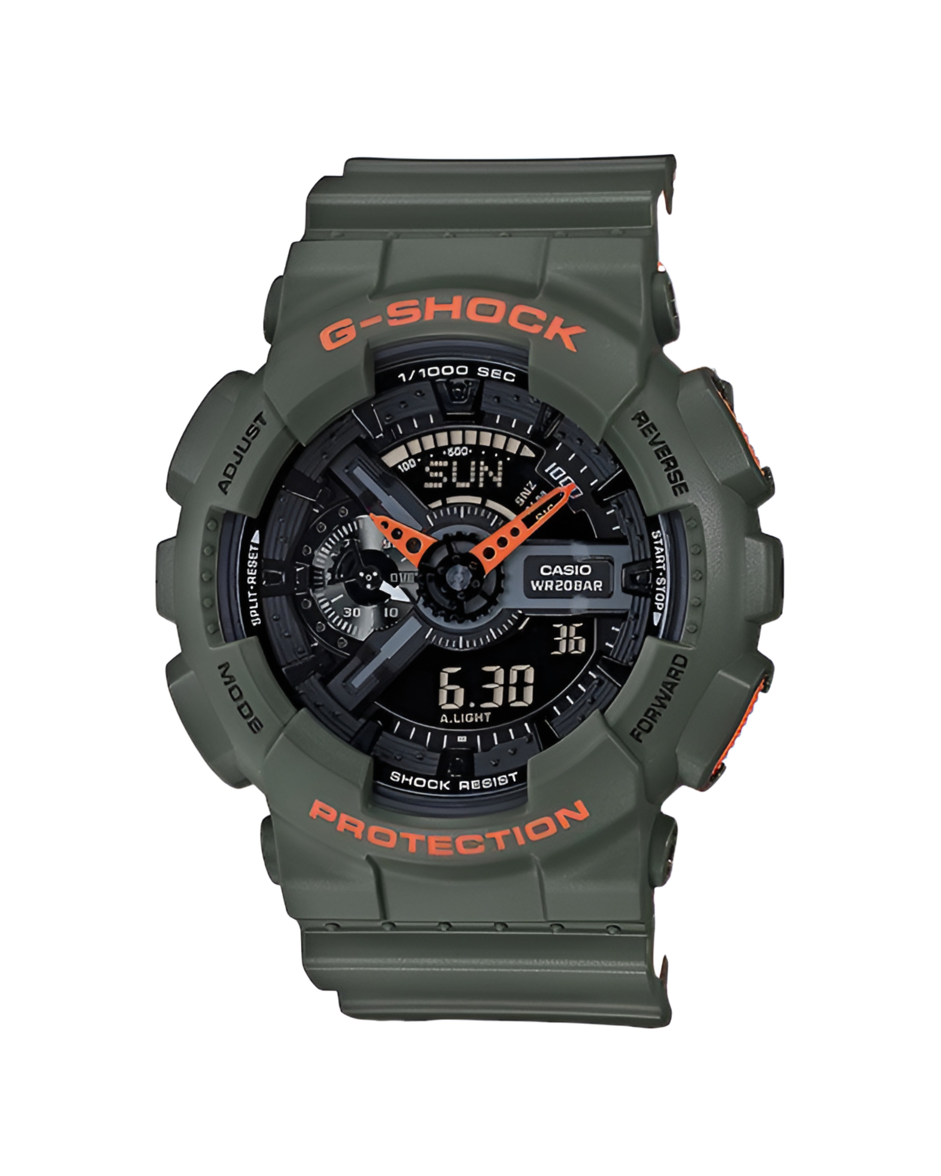 GA-110LN-3AJF – Army Green • 51mm • Analog-Digital