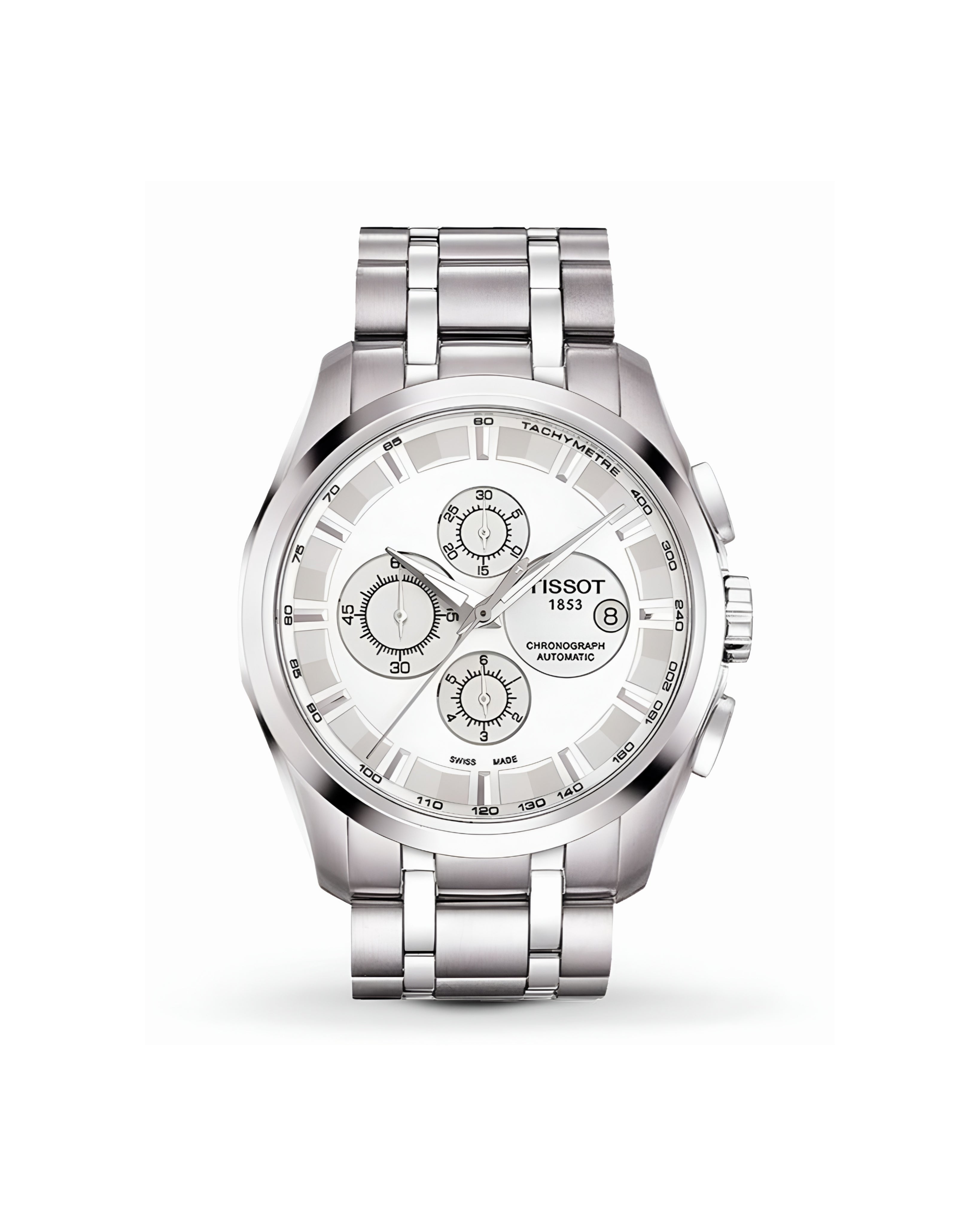 Couturier Chronograph – White Dial • Silver Chain •Men’s Watch