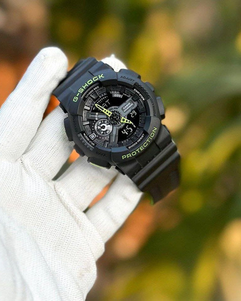GA-110LN-8AJF – Black & Green • Analog-Digital • 51mm