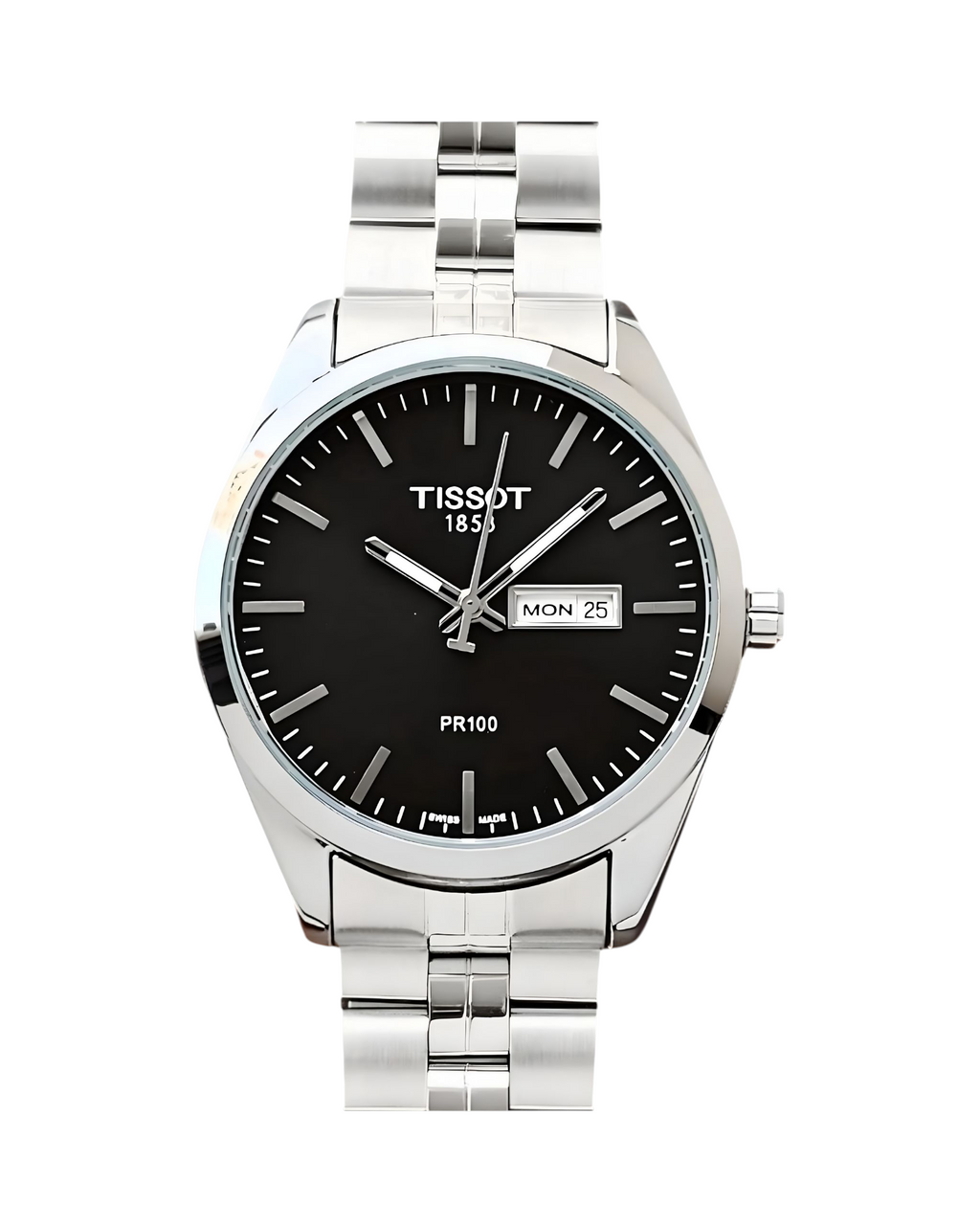 PR100 – Black Dial • 41mm • Silver Chain