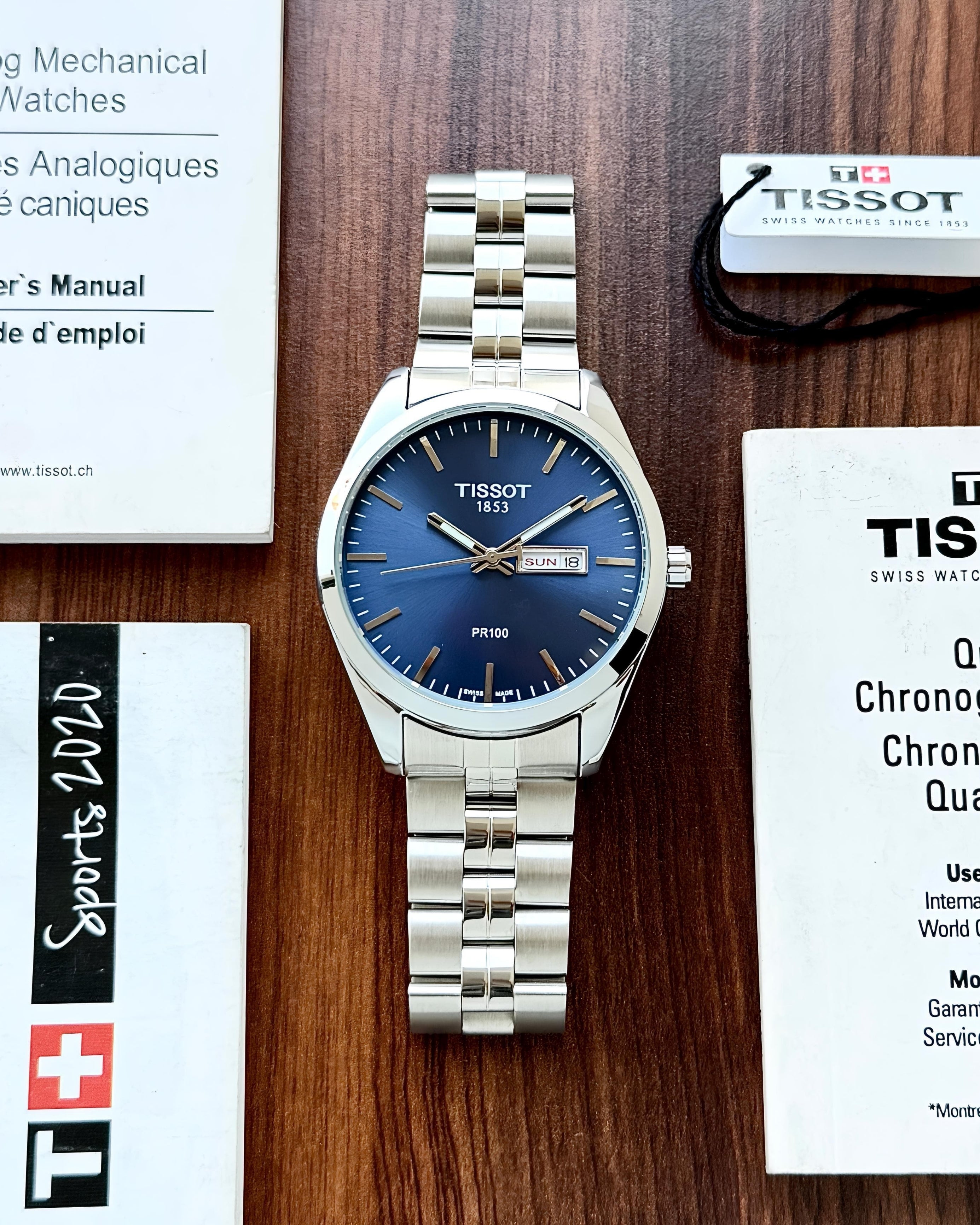 PR100 – Blue Dial • 41mm • Silver Chain
