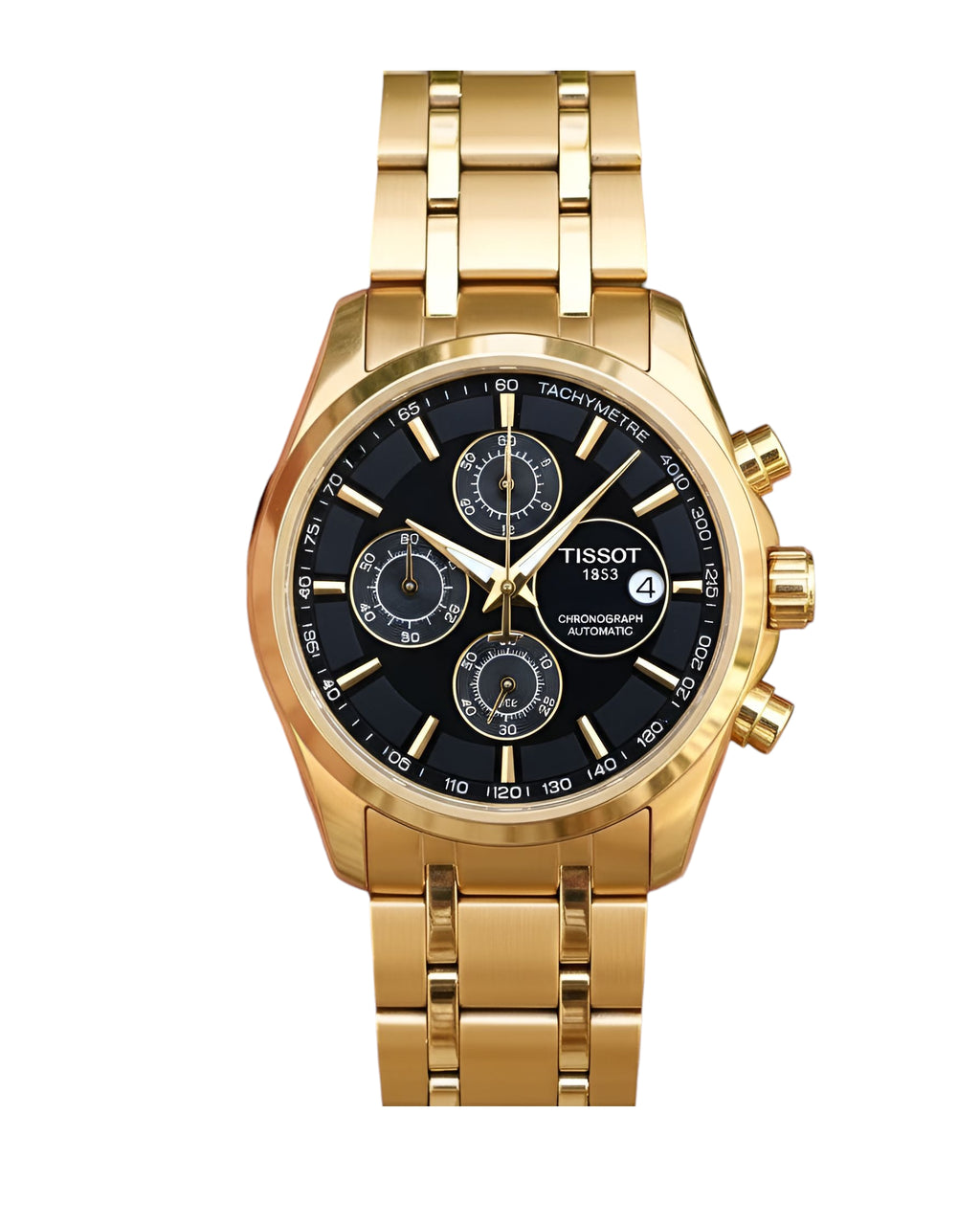 Couturier chronograph | Black dial with gold chain