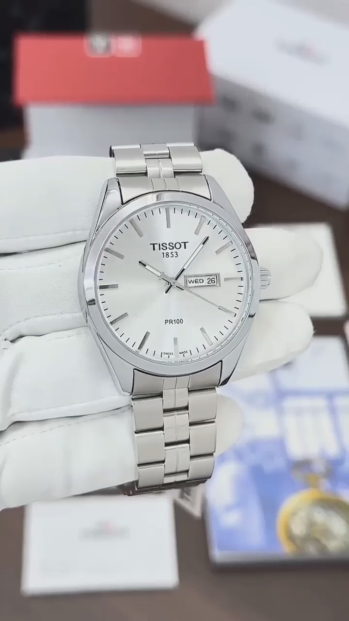PR100 – White Dial • 41mm • Silver Chain